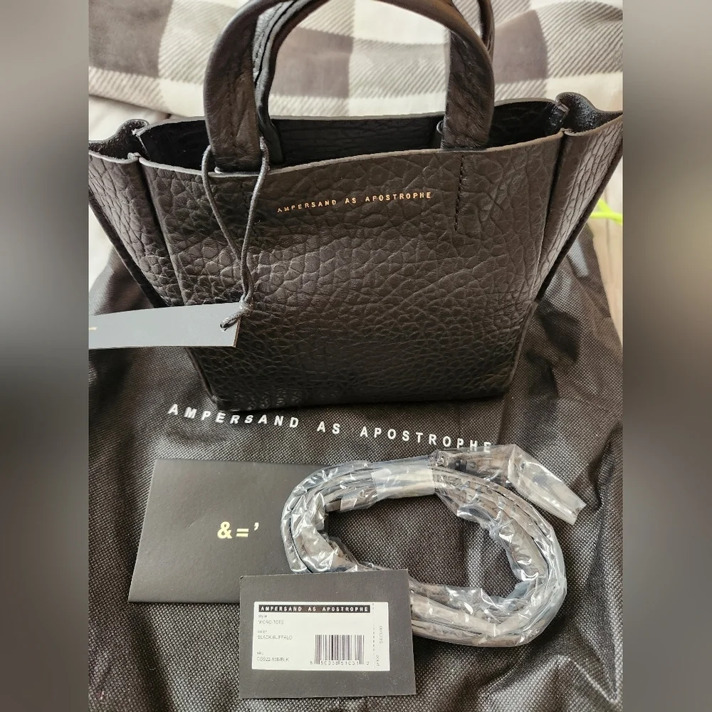 Ampersand As Apostrophe Black Buffalo Micro Tote NWT - Picture 4 of 12